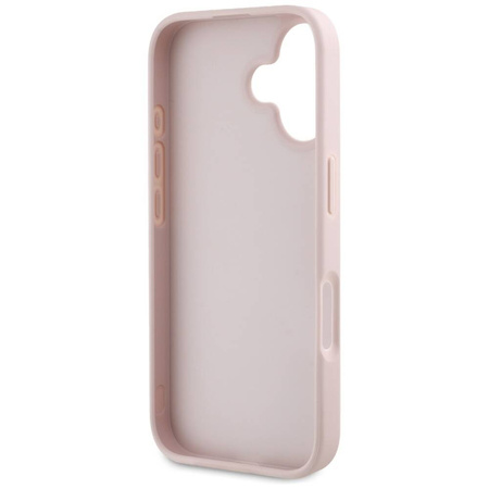 Case IPHONE 16 Guess Grained Big 4G Logo Small Classic Logo pink