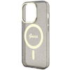 Guess, GUHMP14LHCMCGK iPhone 14 Pro 6,1" schwarz/schwarz Hardcase Glitter Gold MagSafe