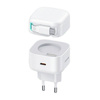 USAMS Ład. siec. 1xUSB-C ze zwijanym kablem USB-C (only head) PD+QC 35W Gan Fast Charging biały/white XMF Series CC202TC02 (US-CC202)