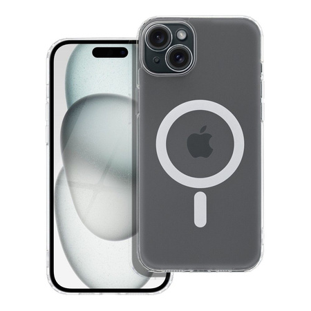 Futerał FROST MAG COVER z ochroną aparatu kompatybilny z MagSafe do IPHONE 15 Plus transparentny
