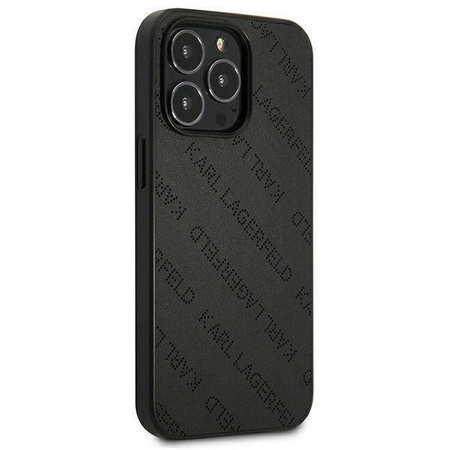 Oryginalne Etui IPHONE 13 PRO Karl Lagerfeld Hardcase Perforated Allover (KLHCP13LPTLK) czarne