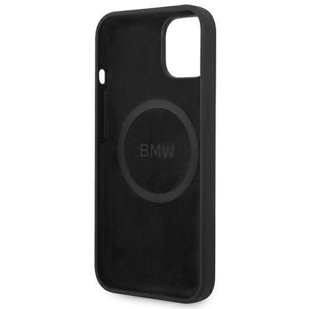 Original Handyhülle IPHONE 14 PLUS BMW Hardcase Silicone Signature Logo Magsafe schwarz