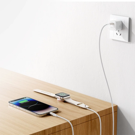 Joyroom 2-in-1 Lightning Kabel und induktives Ladegerät für Apple Watch 1,5 m weiß (S-IW011)