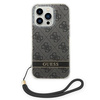Original Handyhülle IPHONE 14 PRO Guess Hardcase 4G Print Strap (GUOHCP14LH4STK) schwarz