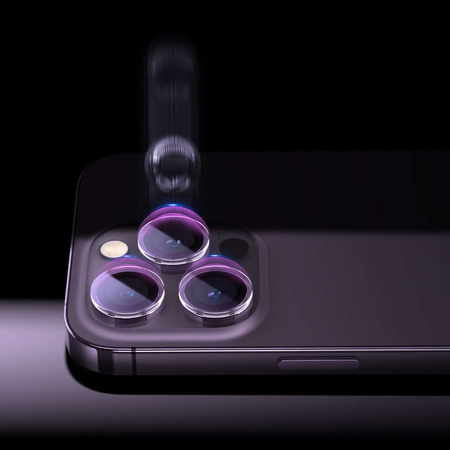 Camera tempered glass for iPhone 14 Pro / 14 Pro Max Baseus + mounting kit