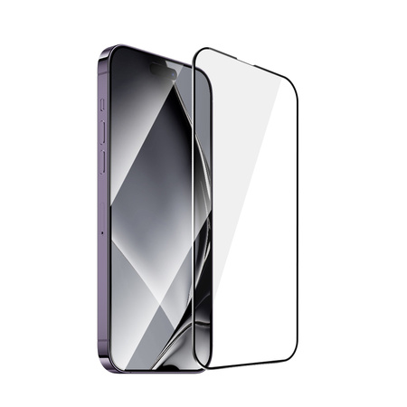Szkło hartowane z metalową ramką do iPhone 14 Pro Max 6,7&quot; czarna ramka