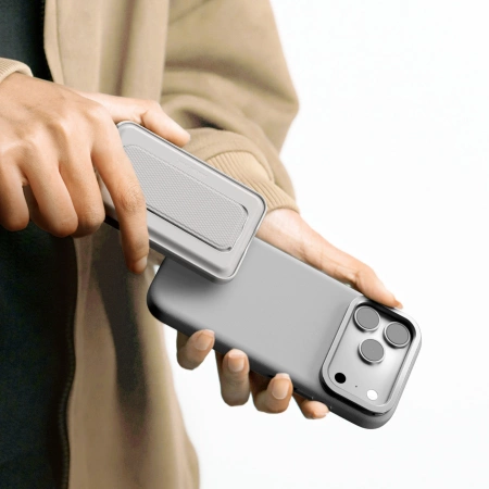 Etui AMAZINGTHING Glamour na iPhone 17 Pro Max z podstawką - szare