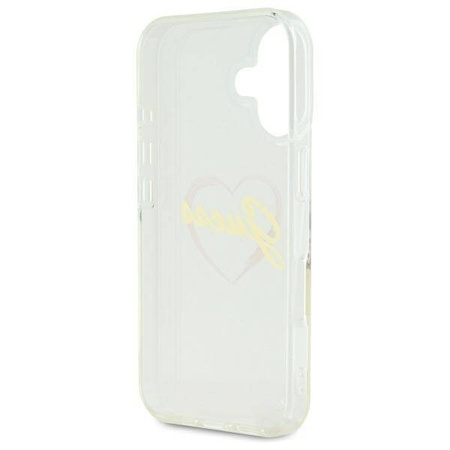 Original Case IPHONE 16 Guess Hardcase IML Heart (GUHCP16SHCHGSPT) transparent