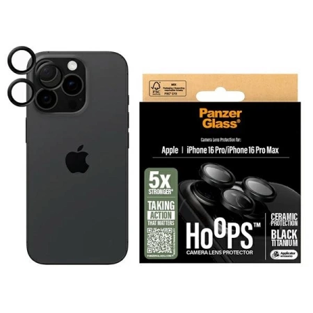 PanzerGlass Hoops Keramik-Linsenschutz iPhone 16 Pro 6,3&quot; / 16 Pro Max 6,9&quot; 1282