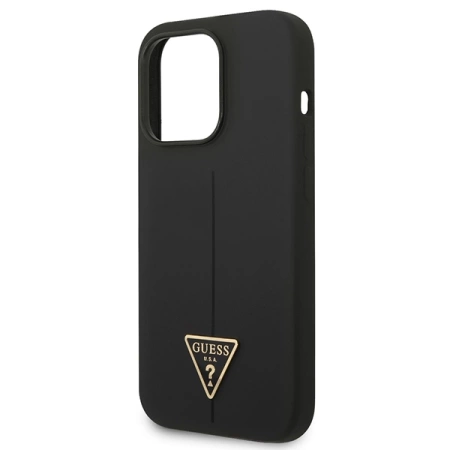 Guess GUHCP14XSLTGK iPhone 14 Pro Max 6,7" czarny/black hardcase Silicone Triangle