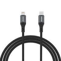Dudao L3CL USB-C – Lightning 30 W 2 m geflochtenes Kabel – Schwarz