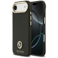 Guess Grained Strass Logo MagSafe Hülle für iPhone Air - Schwarz
