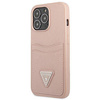 Schutzhülle IPHONE 13 PRO Guess Hardcase Saffianotriangle Logo Cardslot (GUHCP13LPSATPP) rosa