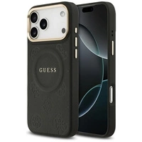 Guess Peony Hot Stamp MagSafe Case für iPhone 17 Pro Max - Schwarz