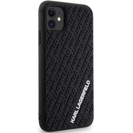 Karl Lagerfeld KLHCN613DMKRLK iPhone 11 / Xr 6,1&quot; schwarz/schwarzes Hardcase 3D Rubber Multi Logo