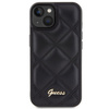 Guess nakładka do iPhone 15 6,1" GUHCP15SPSQSQSK czarna HC PU Quilted Metal Logo