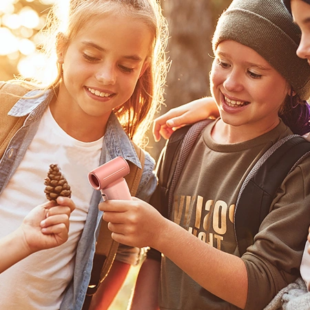 Mini wentylator Jisulife Handheld Fan Life9 5000mAh przenośny wiatraczek USB - różowy