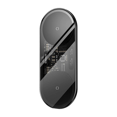 Baseus Digital LED Display Dual Wireless Charger mit Digitalanzeige 20W schwarz (WXSX010101)