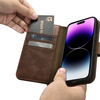 iCarer Oil Wax Wallet Case 2in1 iPhone 14 Pro Max Flip Leather Cover Anti-RFID Brown (WMI14220724-BN)