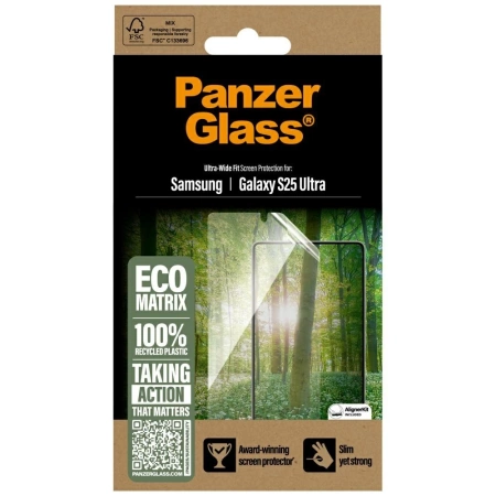 PanzerGlass Eco Matrix Ultra-Wide Fit gehärtetes Glas für Samsung Galaxy S25 Ultra