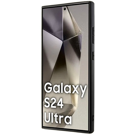 DKNY DKHMS24LPSHRPSK S24 Ultra S928 czarny/black hardcase Leather Pattern Metal Logo MagSafe