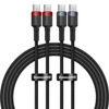 Kabel Baseus Cafule USB-C / USB-C 100W 2 m - czerwono-czarny i czarno-szary (2 szt.)