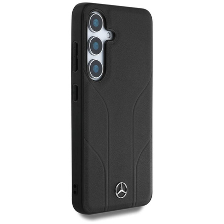 Case SAMSUNG GALAXY S25+ Mercedes AMG Hardcase Leather Debossed Lines MagSafe black
