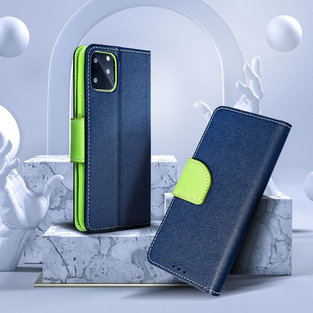 Kabura Fancy Book do IPHONE 15 PRO MAX granatowy / limonkowy