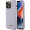Guess Glitter Glossy Script Hülle für iPhone 15 Pro – Flieder