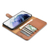 iCarer Haitang Leather Wallet Case skórzane etui do Samsung Galaxy S22+ (S22 Plus) portfel obudowa pokrowiec brązowy (AKSM05BN)