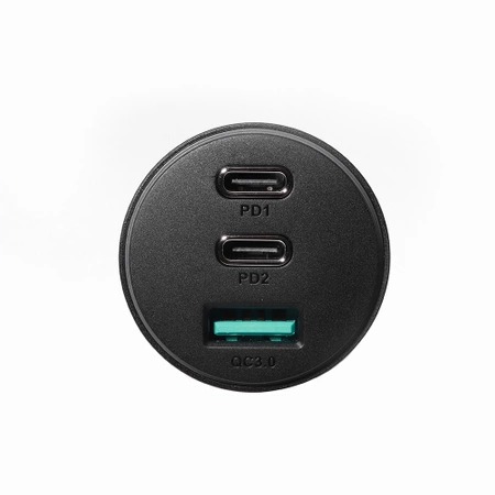 Joyroom Autoladegerät 70W mit 3 Anschlüssen: USB, 2 x USB C schwarz (JR-CL26)