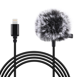 Microphone Puluz with clip PU426 1.5m 3.5mm Lightning