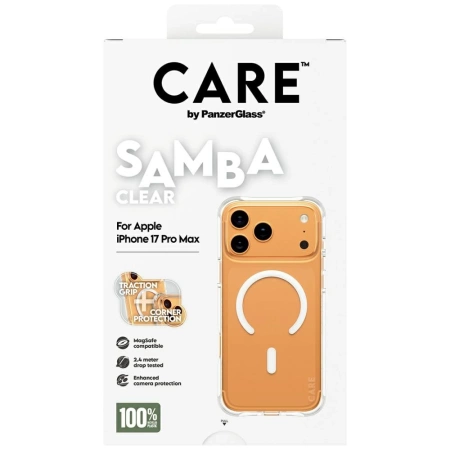 Etui CARE by PanzerGlass Fashionable Samba w. White MagSafe na iPhone 17 Pro Max - przezroczyste