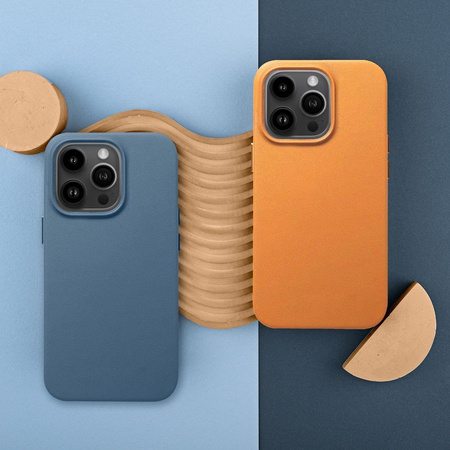 Leather Mag Cover kompatybilne z MagSafe do IPHONE 15 PRO MAX pomarańczowy