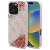 Original Handyhülle IPHONE 16 PRO MAX Guess Hardcase 4G Flowers Print MagSafe (GUHMP16XP4ROPEMCP) rosa