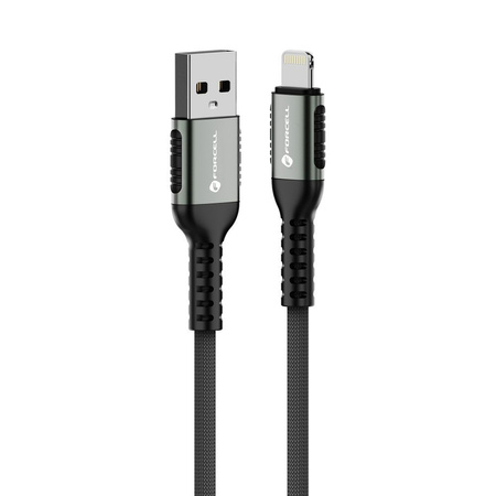 FORCELL F-ENERGY C257 kabel USB A do Lightning 2,4A 12W Cafule 1,2 m czarny