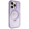 Oryginalne Etui IPHONE 13 PRO MAX Guess Hardcase Ring Stand Script Glitter MagSafe (GUHMP13XHRSGSU) fioletowe
