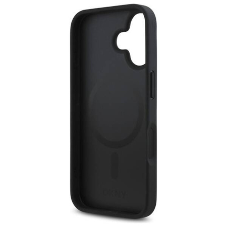 Original Case IPHONE 16 DKNY Hardcase Repeat Pattern Stack Logo MagSafe (DKHMP16SPSHRPSK) black