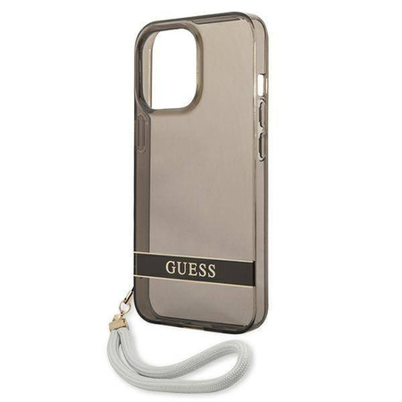 Guess GUHCP13LHTSGSK iPhone 13 Pro / 13 6,1 &quot;schwarz / schwarzes Hardcase Translucent Stap