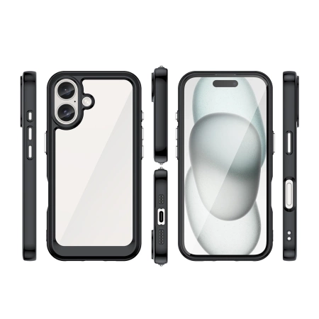 Outer Space Case with Gel Frame for iPhone 16 - Black