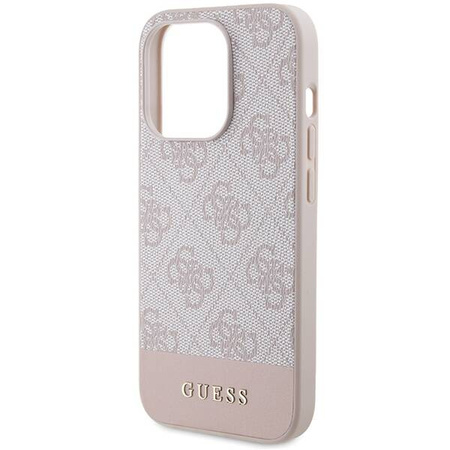 Oryginalne Etui APPLE IPHONE 15 PRO Guess Hardcase 4G Stripe Collection (GUHCP15LG4GLPI) różowe