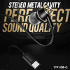 USAMS Słuchawki stereo EP-43 metal USB-C czarny/black HSEP4301