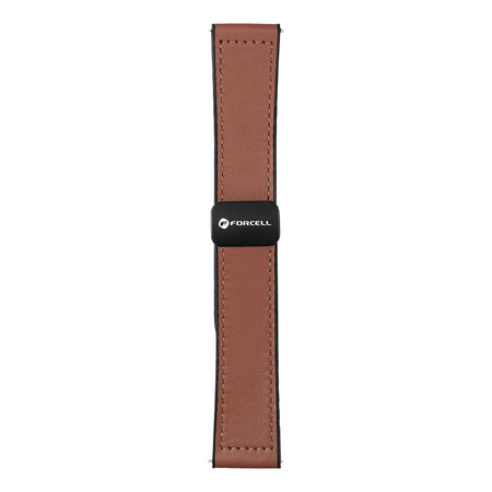 Pasek do Samsung Galaxy Watch Forcell F-Design FS20 magnetyczny skóra ekologiczna 20 mm brązowy