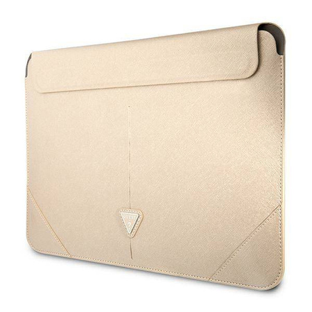 Guess Sleeve GUCS14PSATLE 13/14 &quot;beige / beige Saffiano Triangle Logo