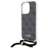 Oryginalne Etui IPHONE 16 PRO MAX Guess Hardcase Crossbody Cord 4G Print (GUHCP16XHC4SEK) czarne