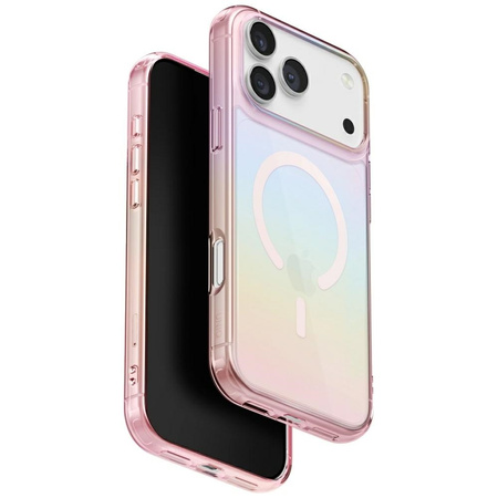Etui UNIQ Iridescia do iPhone 17 Pro Magclick Charging pink prism