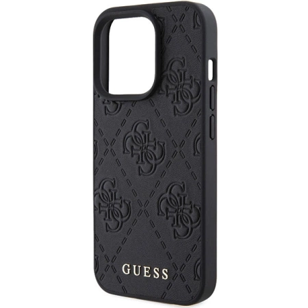 Etui Guess Leather 4G Stamped na iPhone 15 Pro Max - czarne