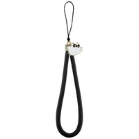 Hello Kitty Handyanhänger mit Kätzchenkopf aus Nylonband, Schwarz