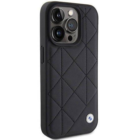 Etui BMW Leather Quilted na iPhone 15 Pro Max - czarne