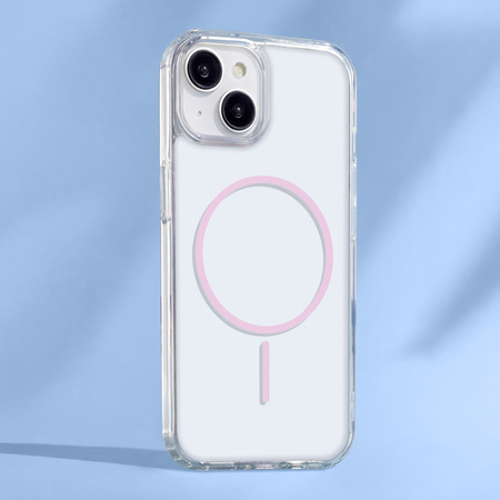 Nakładka Anti Shock Thin Mag do iPhone 15 Pro 6,1" różowa